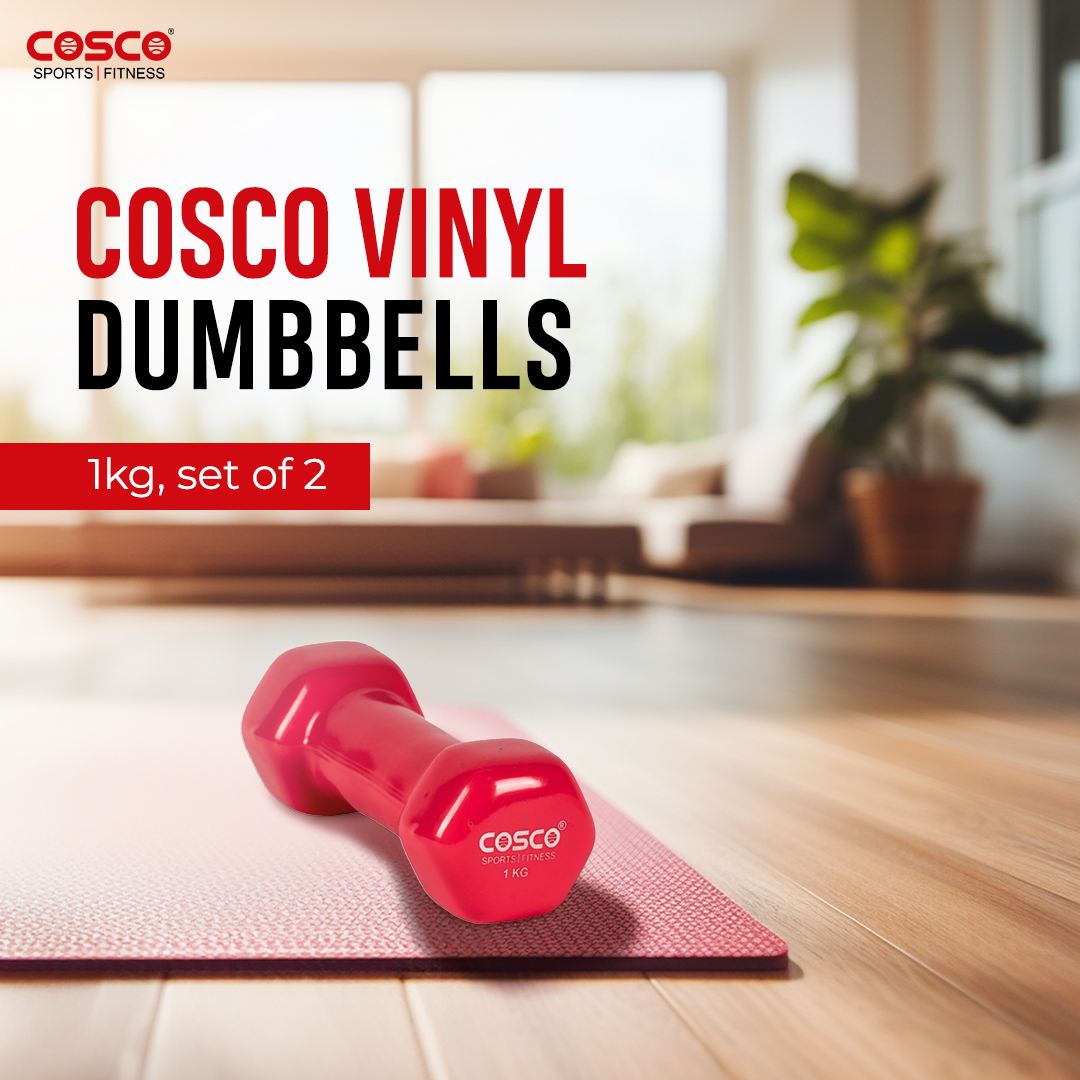 Vinyl Dumbbells ( Pair ) with Blister Free Grip