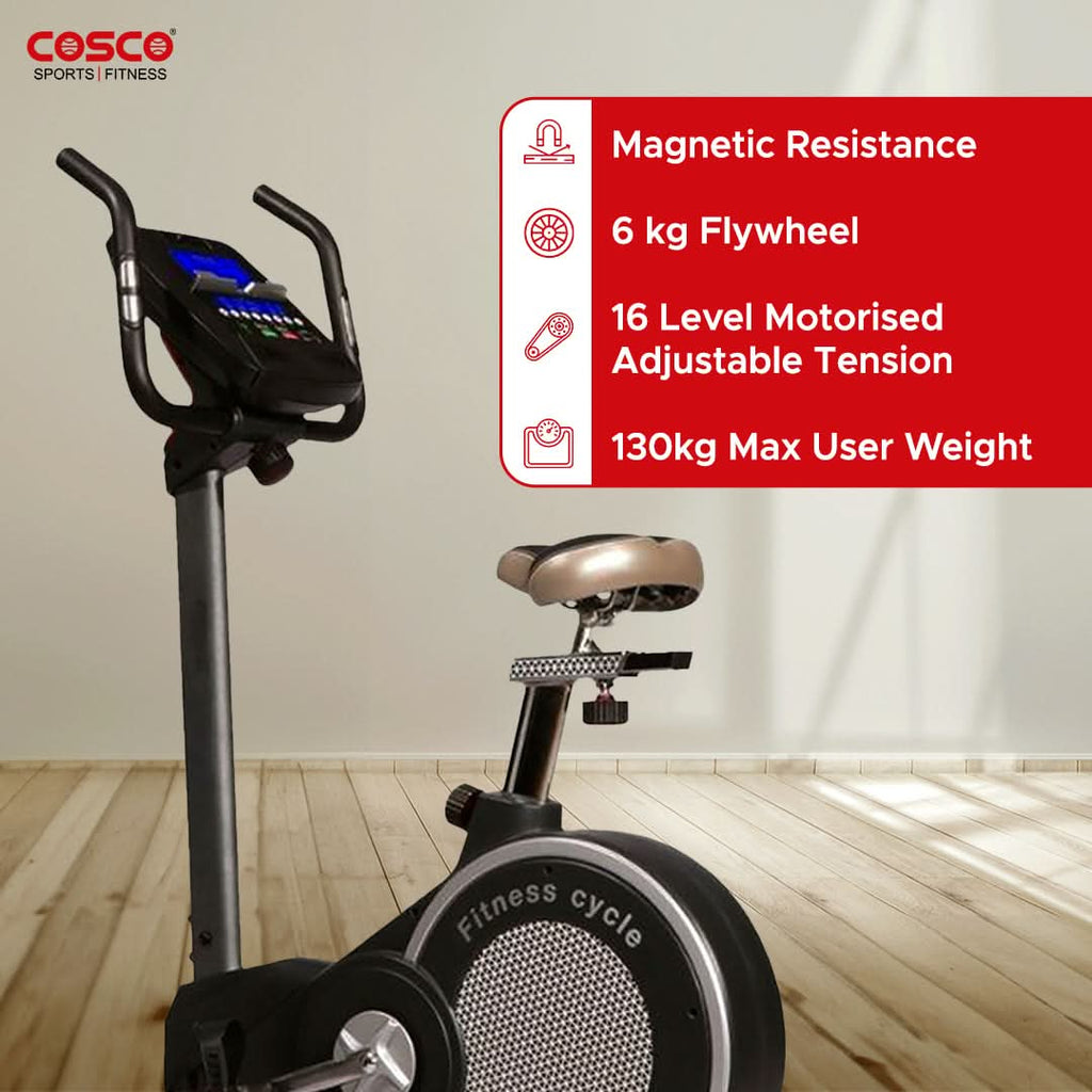 170U Upright Bike with 6kg Flywheel & 16 Levels Motorised Tension