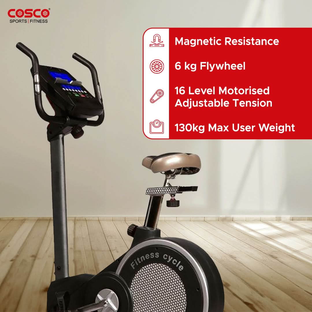170U Upright Bike with 6kg Flywheel & 16 Levels Motorised Tension