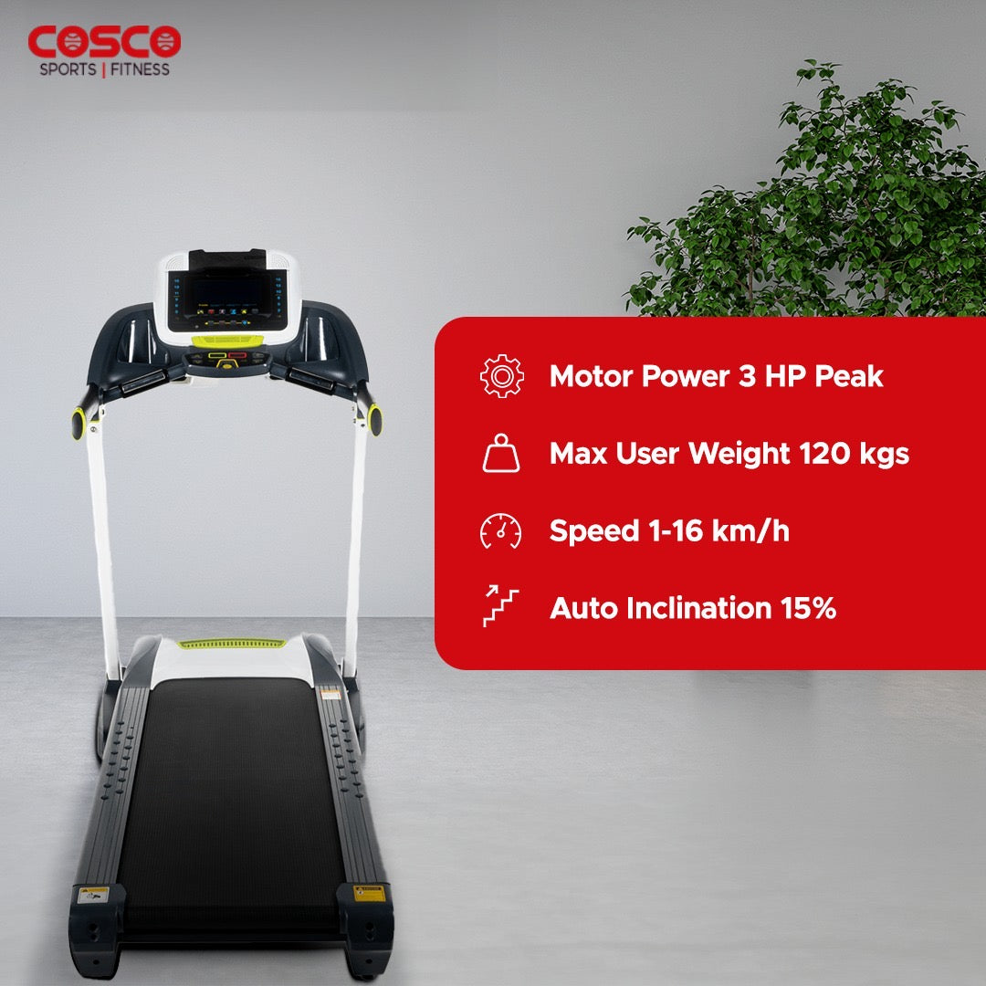 AC 600 Multipurpose Treadmil with 3 HP Peak Power & 7 Inch Blue LCD Display makes it more functional & durable.