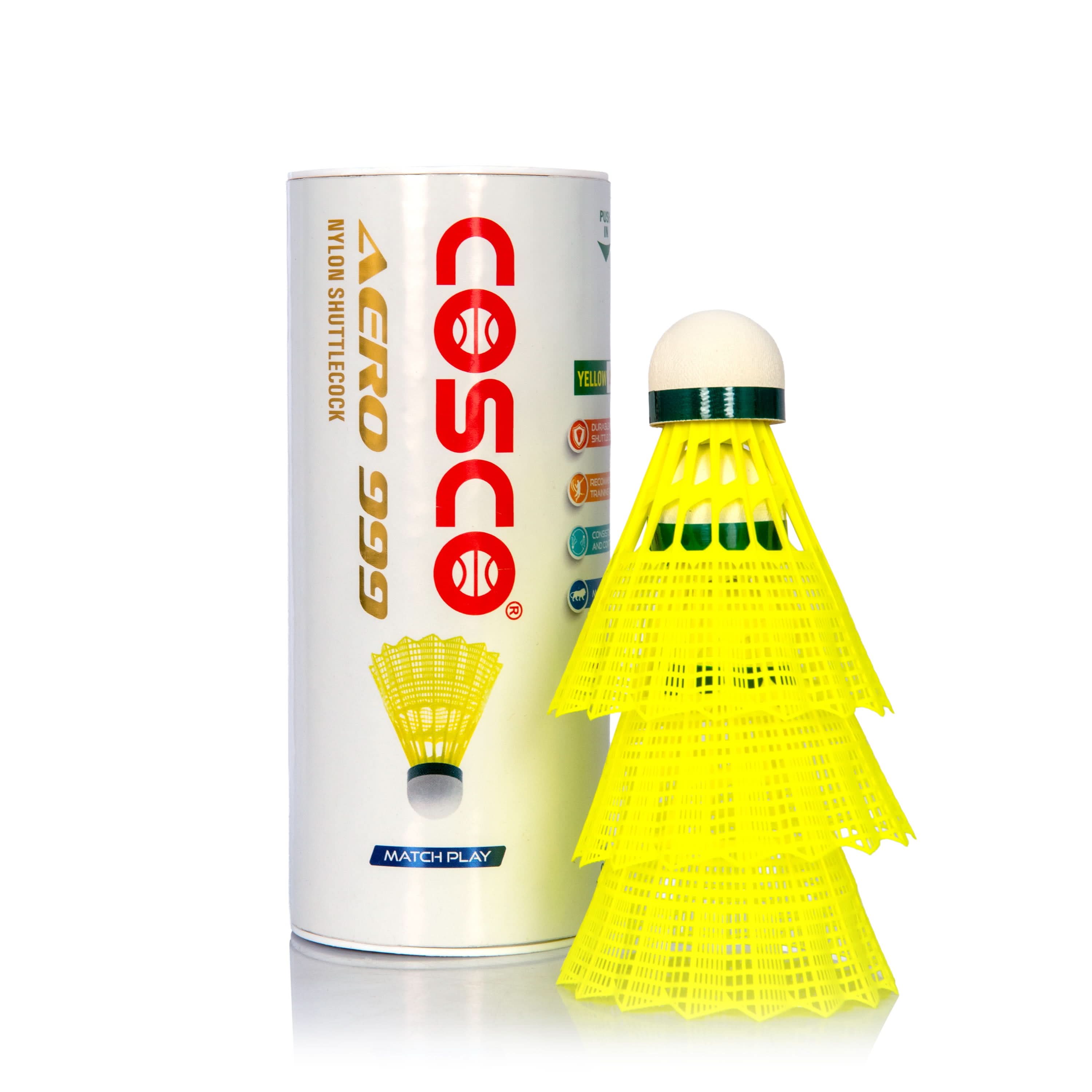 AERO 999 Match Play Nylon Shuttlecock | Pack of 3 Main image