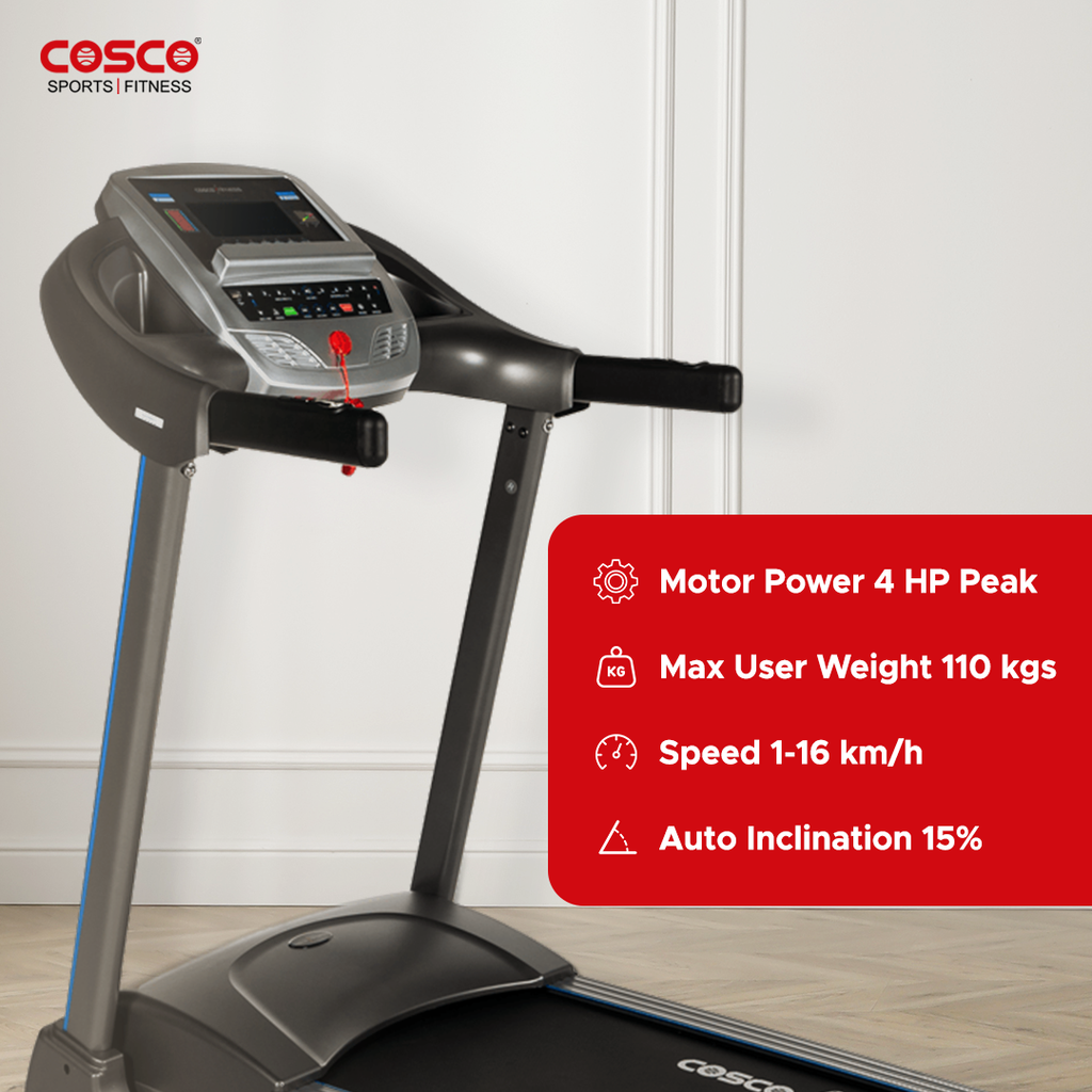 K 44  DC Motorised Treadmill with 2 HP & 4 HP Peak Power