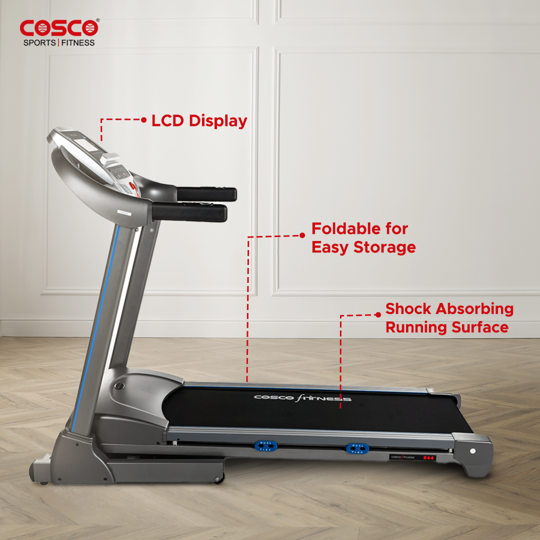 K 44  DC Motorised Treadmill with 2 HP & 4 HP Peak Power